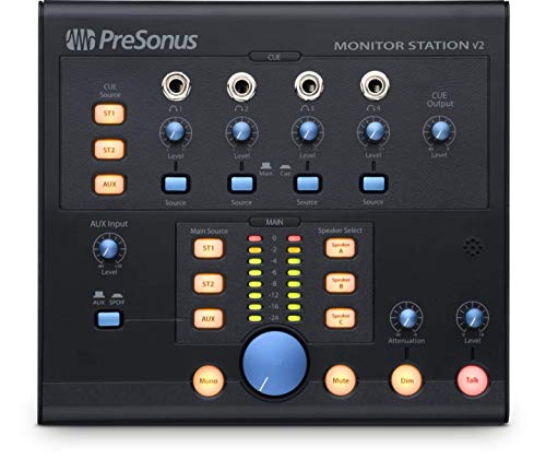 PreSonus Monitor Station V2, Desktop Studio Kontrollzentrum mit Monitor Lautstärkeregler und Kopfhörerverstärker von PreSonus