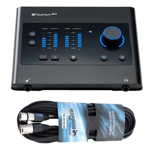 PreSonus Quantum ES 2 USB-C Audio Interface Schnittstelle + keepdrum XLR-Kabel von PreSonus