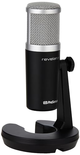 PreSonus Revelator, USB-Kondensatormikrofon mit Softwarepaket für Podcasting, Aufnahme, Streaming, mit integrierten Spracheffekte und Loopback-Mixer für gaming und Interviews über Skype, Zoom, Discord von PreSonus