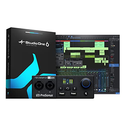 PreSonus Revelator io24, USB-C Audio Interface mit integriertem Loopback-Mixer und -Effekten und zusätzlicher Software für Streaming, Podcasting, Content Creators und Musikproduktion von PreSonus