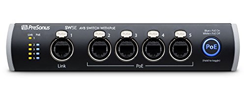 PreSonus SW5E, 5-Port AVB-Switch Schalter mit PoE für AVB-Netzwerke Konsolen, Mischpulte, Stageboxen, Monitormischer, Lautsprecher von PreSonus