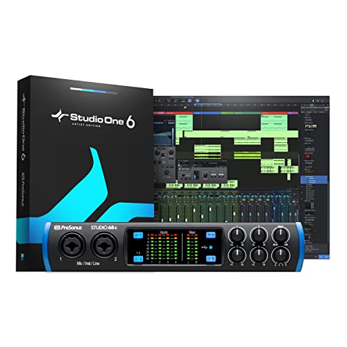 PreSonus Studio, 192 kHz, USB-C Audio Interface mit software-bundle inkl. Studio One Artist DAW, Ableton Live Lite und mehr für Aufnahme, Streaming und Podcasting, Studio 68c (4 Mic Pres/4 Ausgänge) von PreSonus
