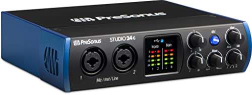 PreSonus Studio 24c, USB-C-Audio-Interface, für Aufnahme, Streaming, Podcasting mit Software-Bundle inklusive Studio One Artist, Ableton Live Lite DAW von PreSonus