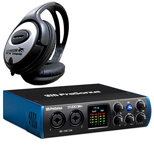 Presonus Studio 24C 2-Kanal USB Audio-Interface + keepdrum Kopfhörer von PreSonus