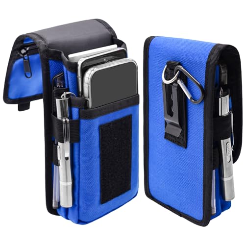 Prebene Dual Phone Holster, Gürtel Phone Pouch, Large Smartphone Pouch Handyhalter, Taktische Gürteltasche, Handyhalter für Arbeit, Geschenke für Männer, Wandern, Camping, Grillen, Rettung (Blau) von Prebene