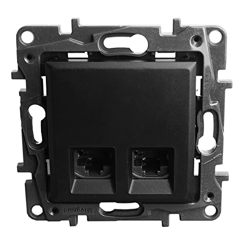 Computersteckdose 2xRJ45 CAT6 FTP schwarz Niloe Step Unterputz Steckdose Computersteckdose 2xRJ45 CAT6 FTP schwarz Niloe Step Unterputz Steckdose von Preis-Zone