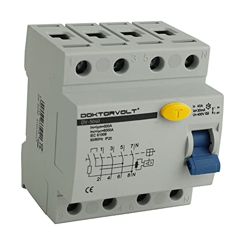 Preis-Zone Fehlerstromschutzschalter 4P 40A 30mA Typ A FI-Schalter RCCB RCD Schalter Doktorvolt 5040 von Preis-Zone