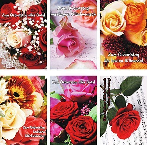 100 Glückwunschkarten zum Geburtstag Blumen 51-5102 Geburtstagskarte Grußkarten von Preisjubel