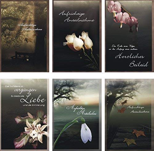100 Trauerkarten mit Umschlag Sprüche 81-6510, Trauerkarte, Beileidskarte von Preisjubel