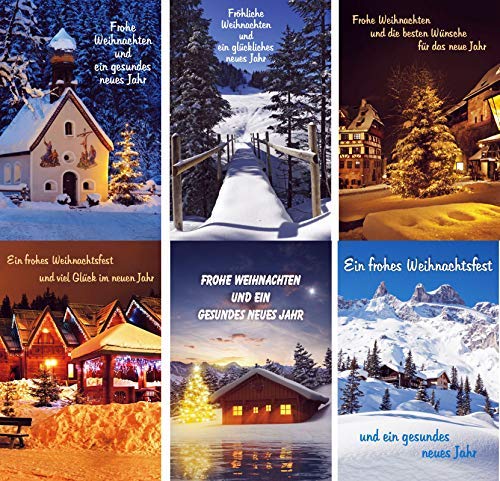 100 Weihnachtskarten mit Umschlag 22-2053, Glückwunschkarten Weihnachten von Preisjubel