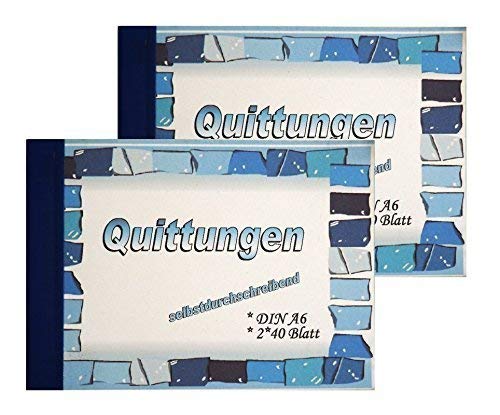 2 x Quittungsblock, A6, selbstdurchschreibend, Quittung, Quittungsbeleg von Preisjubel