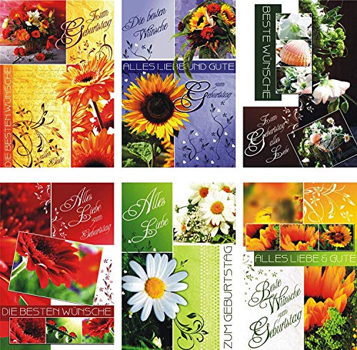 Preisjubel 100 Glückwunschkarten zum Geburtstag Blumen 51-3510 Geburtstagskarte Grußkarte von Preisjubel