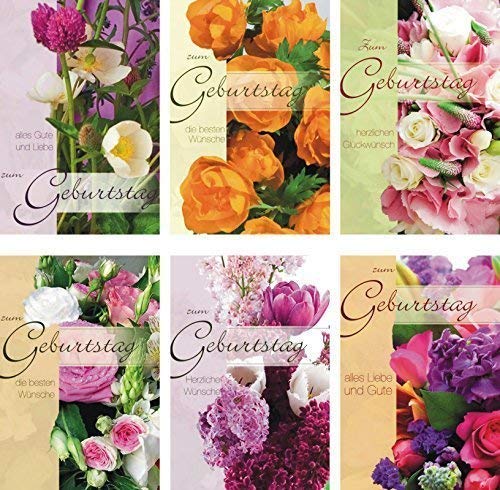 Preisjubel 100 Glückwunschkarten zum Geburtstag Blumen 51-5502 Geburtstagskarte Grußkarte von Preisjubel