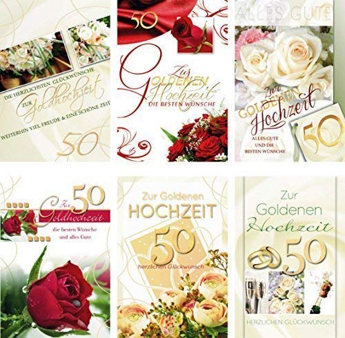 Preisjubel 100 Goldhochzeitskarten 72-1832, Glückwunschkarten zur Goldenen Hochzeit von Preisjubel