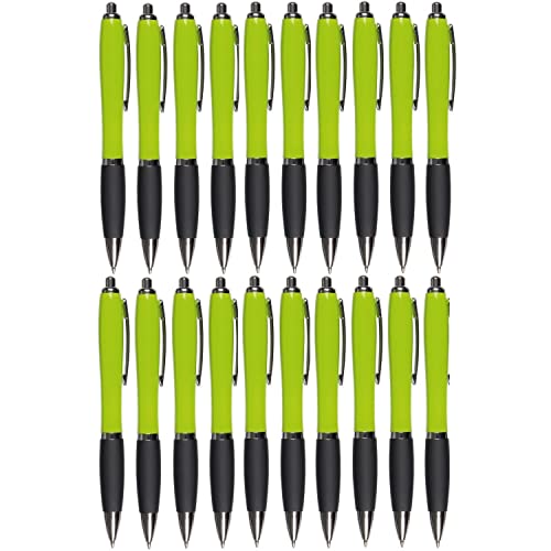 Preiswert&Gut 50x Kugelschreiber Grün Set Kulis blauschreibend Großraummine Druckmechanismus von Preiswert&Gut