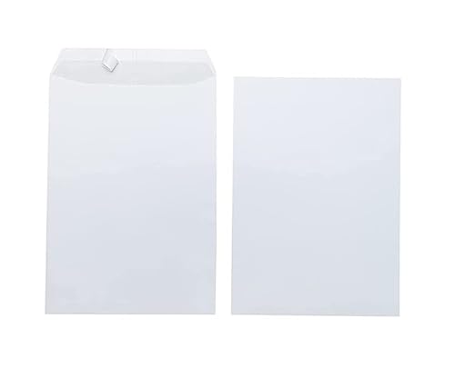 100x Versandtasche A4 C4 weiß ohne Fenster, selbstklebend mit Abziehstreifen, mit grauen Innendruck, 120 g/qm, Maße 229 x 324 mm Umschläge Kuvert von Premingo