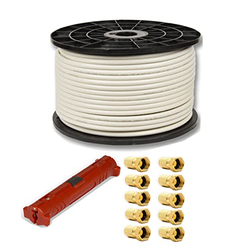 100m PremiumX Basic Pro Koaxial SAT Kabel Universal Abisolierer für Koaxialkabel PremiumX F-Stecker 8,0 mm von Premium X