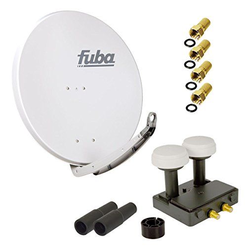 FUBA 2 Teilnehmer Astra Hotbird Digital SAT Anlage DAA 850 G ALU Grau PremiumX Twin Monoblock LNB 4X F-Stecker 2X Tülle FUBA 2 Teilnehmer Astra Hotbird Digital SAT Anlage DAA 850 G ALU Grau PremiumX Twin Monoblock LNB 4X F-Stecker 2X Tülle von Premium X