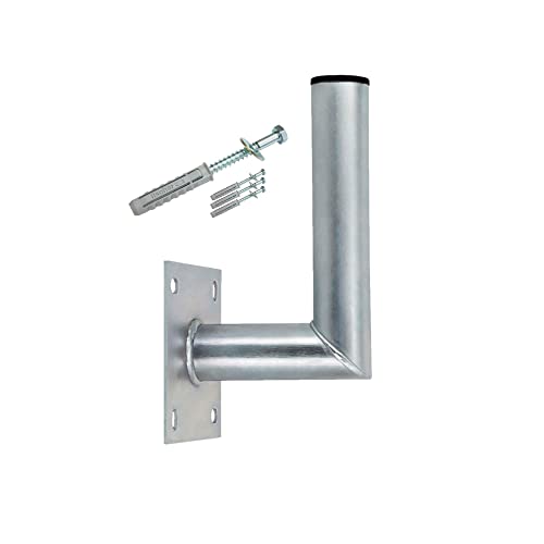 Premium X 10-15cm Wandhalter Stahl Ø 48mm Winkel Wand-Halterung für Satelliten-Antenne SAT-Schüssel Schrauben Fischer Dübel von Premium X