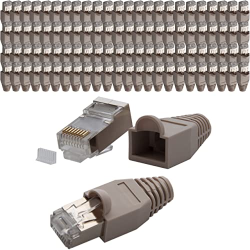 Premium X 100x Crimpstecker Netzwerkstecker RJ45 CAT5e CAT6 Adapter Kupplung für Verlegekabel Innenleiter Stecker von Premium X