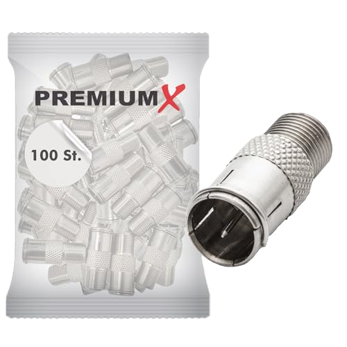Premium X 100x SAT F-Quick-Stecker auf F-Buchse F-Schnellstecker Schnellverbinder Quickverbinder F-Stecker Premium X 100x SAT F-Quick-Stecker auf F-Buchse F-Schnellstecker Schnellverbinder Quickverbinder F-Stecker von Premium X