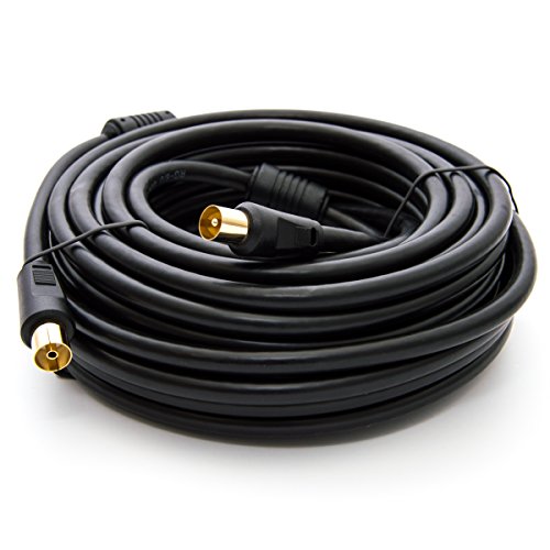 Premium X 10m BASIC-LINE TV Antennenkabel IEC-Anschlusskabel Koaxial-Kabel mit Mantelstromfilter HDTV 4K - Schwarz von Premium X