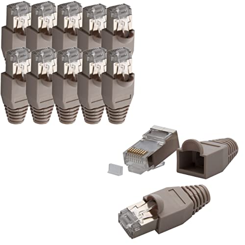 Premium X 10x Crimpstecker Netzwerkstecker RJ45 CAT5e CAT6 Adapter Kupplung für Verlegekabel Innenleiter Stecker von Premium X