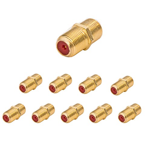 Premium X 10x F-Verbinder Buchse/Buchse für F-Stecker jeder Größe 4-8,2mm für Koaxial Antennenkabel Sat Kabel von Premium X