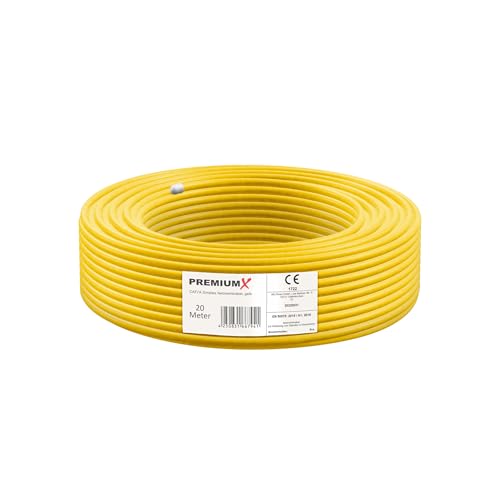 Premium X 20m CAT 7A Netzwerkkabel Simplex LAN-Kabel Verlegekabel Ethernet Kupfer Datenkabel AWG 23 S/FTP PiMF PoE Eca Cat7A 1200 MHz Installationskabel Halogenfrei von Premium X