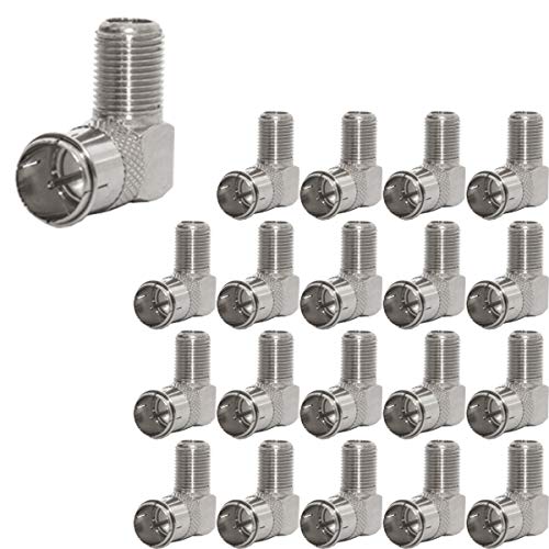 Premium X 20x F-Quickstecker 90° Winkelstecker 7,5mm für SAT Kabel Koaxialkabel Adapter Verbinder F-Kupplung Quickstecker von Premium X