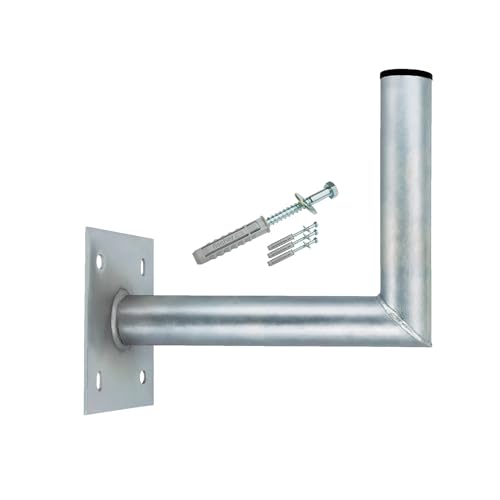 Premium X 25-30cm Wandhalter Stahl verzinkt SAT-Antenne Wand-Halterung für Satelliten-Schüssel Winkel-Halter Wandabstand 25-30 cm Schrauben Fischer Dübel für Wand Montage von Premium X