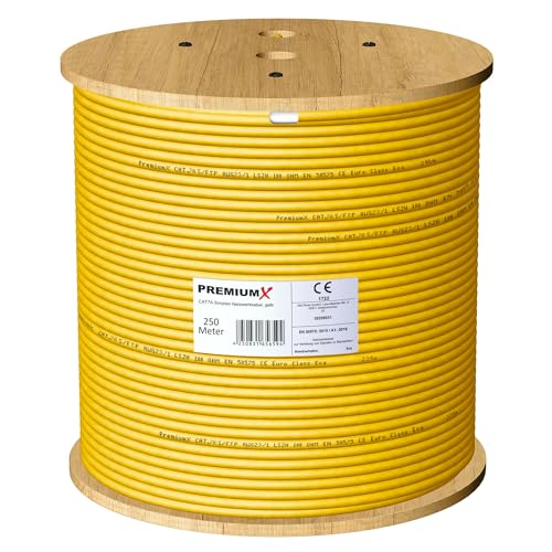 Premium X 250m CAT 7A Netzwerkkabel Simplex LAN-Kabel Ethernet Datenkabel S/FTP PiMF PoE Cca Cat7A Installationskabel von Premium X