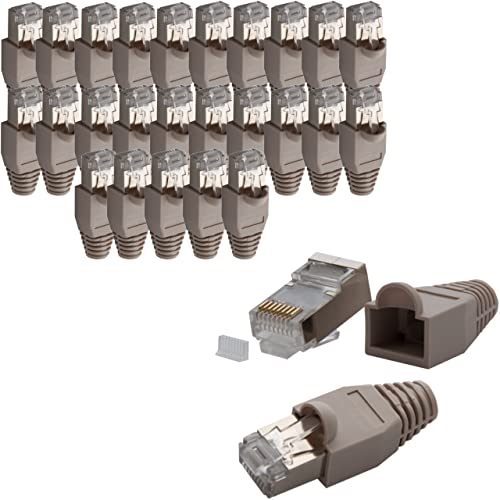 Premium X 25x Crimpstecker Netzwerkstecker RJ45 CAT5e CAT6 Adapter Kupplung für Verlegekabel Innenleiter Stecker von Premium X