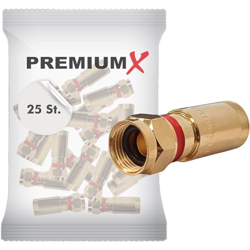 Premium X 25x Kompressionsstecker XCon G4 F-Kompressionsstecker 7 bis 7,5mm für SAT Kabel Koaxialkabel von Premium X