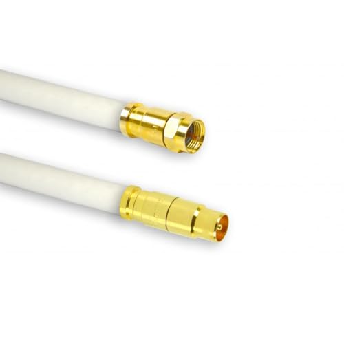 Premium X 2m TV Antennenkabel Digital Innenleiter Kupfer mit vergoldeten Kompressionsstecker TV-GM1 (männlich) + XCon G1 von Premium X