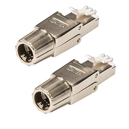 Premium X 2x Netzwerkstecker RJ45 CAT6A Adapter Kupplung für Verlegekabel Innenleiter LAN Stecker werkzeuglos von Premium X