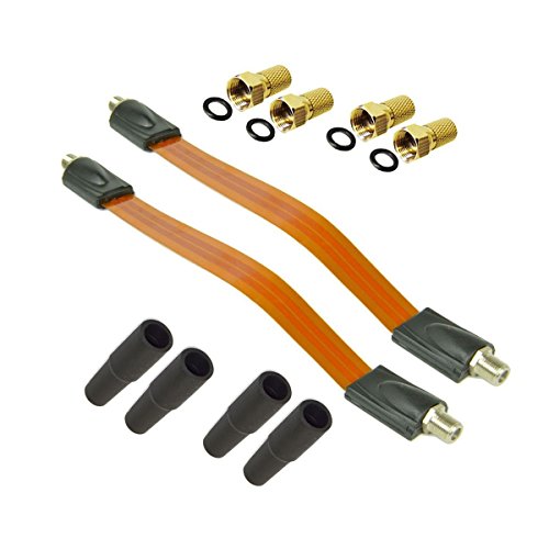 Premium X 2x Sat Fensterdurchführung 4x F-Stecker 4x Gummitüllen Flach Kabel Fenster und Türen Ultra flach Durchführung Kabel Premium X 2x Sat Fensterdurchführung 4x F-Stecker 4x Gummitüllen Flach Kabel Fenster und Türen Ultra flach Durchführung Kabel von Premium X