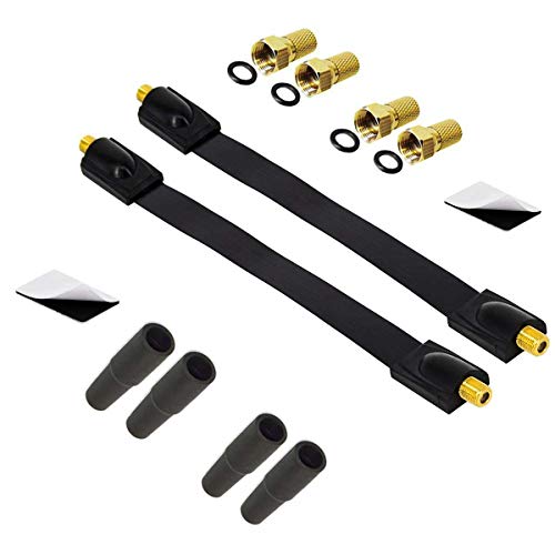Premium X 2x Sat Fensterdurchführung 4x F-Stecker 4x Gummitüllen Set DVB-C DVB-T Flach kabel 26cm schwarz Koaxialkabel slim Premium X 2x Sat Fensterdurchführung 4x F-Stecker 4x Gummitüllen Set DVB-C DVB-T Flach kabel 26cm schwarz Koaxialkabel slim von Premium X