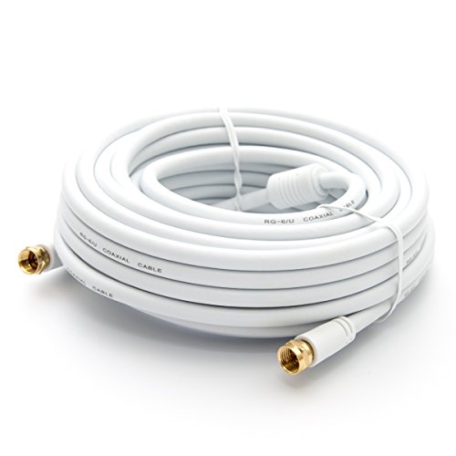 Premium X 30m Basic-LINE SAT TV Antennenkabel F-Anschlusskabel Koaxial-Kabel mit Mantelstromfilter HDTV 4K - Weiß von Premium X