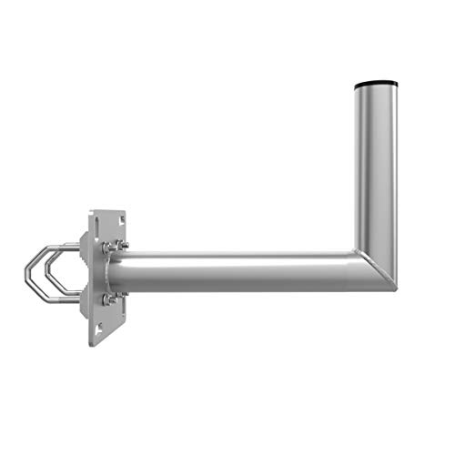 Premium X 35cm Balkon-Ausleger Aluminium Geländer Balkon-Halterung für Satelliten-Schüssel SAT-Antenne Wand-Halter mit Schellen von Premium X