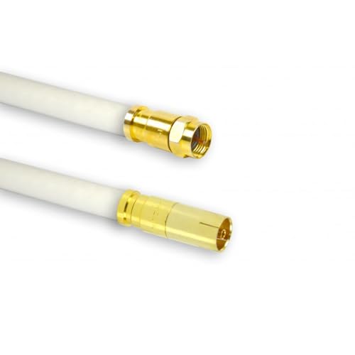 Premium X 3m TV Antennenkabel Digital Innenleiter REINES Kupfer mit Kompressionsstecker TV-GF1 (weiblich) + XCon G1 von Premium X