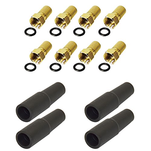Premium X 8x F-Stecker 7,5 mm vergoldet mit Dichtring und 4x Gummidichtung Set für Sat Empfang Premium X 8x F-Stecker 7,5 mm vergoldet mit Dichtring und 4x Gummidichtung Set für Sat Empfang von Premium X