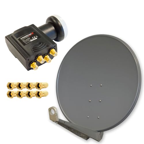 Premium X Antenne DELUXE100 Aluminium 100cm Digital SAT Schüssel Spiegel in Anthrazit Quad LNB 8X F-Stecker Premium X Antenne DELUXE100 Aluminium 100cm Digital SAT Schüssel Spiegel in Anthrazit Quad LNB 8X F-Stecker von Premium X