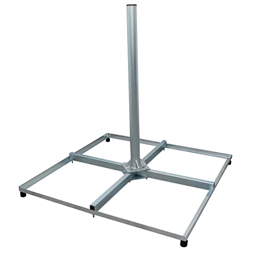 Premium X Balkonständer Profi 4X 50x50cm Stahl 1m Mast 60mm SAT Flachdach-Ständer Halterung für Satelliten-Schüssel von Premium X