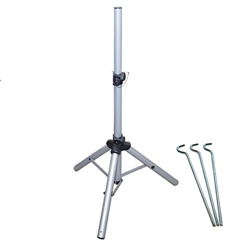 Premium X Basic Dreibein Stativ Aluminium 120cm Ø 35mm Silber SAT Tripod Ständer Satellitenschüssel Balkon Camping inkl. Heringe von Premium X