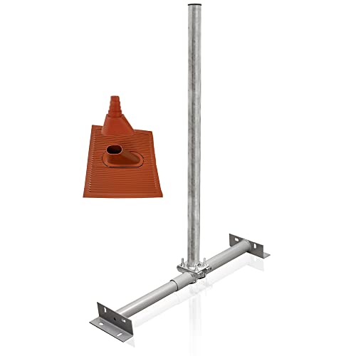 PremiumX Basic X100-48 Dachsparrenhalter Montage Set für Satellitenschüssel Sparrenhalter 1m Mast SAT ALU-Ziegel Manschette rot PremiumX Basic X100-48 Dachsparrenhalter Montage Set für Satellitenschüssel Sparrenhalter 1m Mast SAT ALU-Ziegel Manschette rot von Premium X