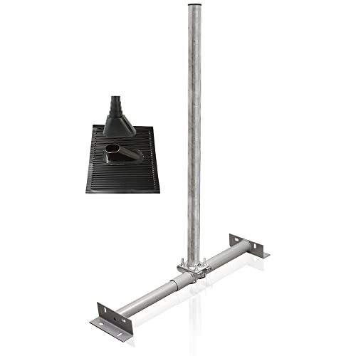 Premium X Basic X100-48 Dachsparrenhalter Montage Set für Satellitenschüssel Sparrenhalter 1m Mast SAT ALU-Ziegel Manschette schwarz Premium X Basic X100-48 Dachsparrenhalter Montage Set für Satellitenschüssel Sparrenhalter 1m Mast SAT ALU-Ziegel Manschette schwarz von Premium X