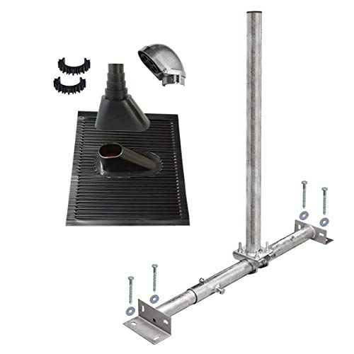 Premium X Basic X100-48F Dachsparrenhalter Satellitenschüssel Montage Set Sparrenhalter feuerverzinkt ALU-Dachziegel schwarz SAT Mastkappe Premium X Basic X100-48F Dachsparrenhalter Satellitenschüssel Montage Set Sparrenhalter feuerverzinkt ALU-Dachziegel schwarz SAT Mastkappe von Premium X