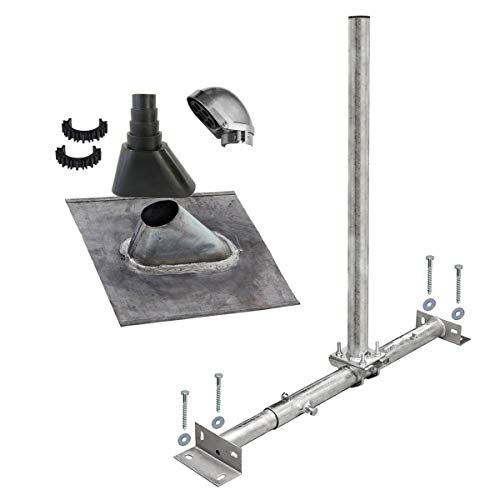 Premium X Basic X100-48F Dachsparrenhalter Satellitenschüssel Montage Set Sparrenhalter feuerverzinkt Blei-Dachziegel Tülle schwarz SAT-Mastkappe Premium X Basic X100-48F Dachsparrenhalter Satellitenschüssel Montage Set Sparrenhalter feuerverzinkt Blei-Dachziegel Tülle schwarz SAT-Mastkappe von Premium X