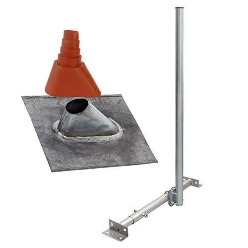 Premium X Basic X120-48 SAT TV Dachsparrenhalter 120cm Mast Dachsparren-Halterung für Satelliten-Antenne Satschüssel | Blei-Pfanne Tülle rot Premium X Basic X120-48 SAT TV Dachsparrenhalter 120cm Mast Dachsparren-Halterung für Satelliten-Antenne Satschüssel | Blei-Pfanne Tülle rot von Premium X